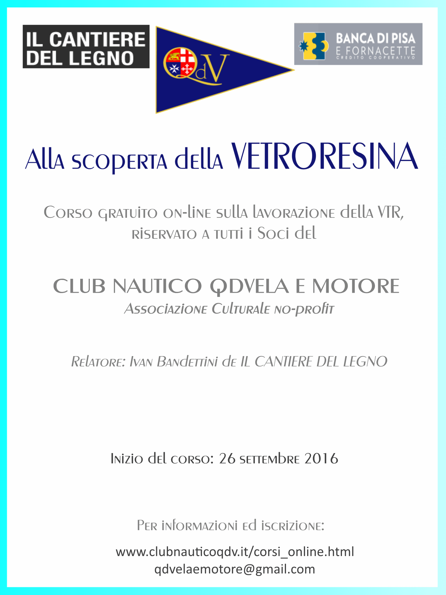 Corsi gratuiti online Club Nautico QdVela e Motore